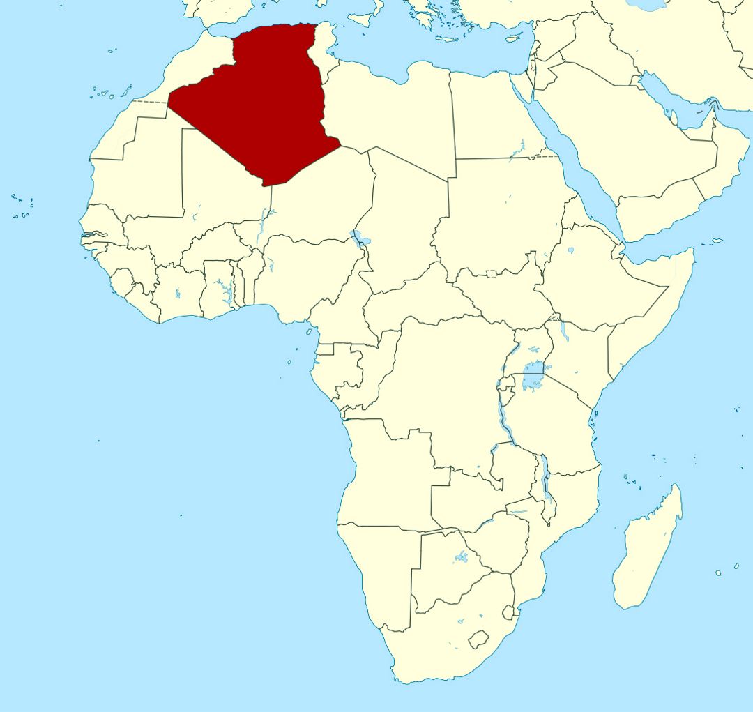 Detailed location map of Algeria