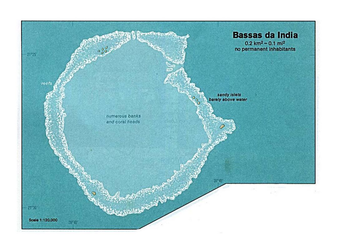 Detailed map of Bassas da India
