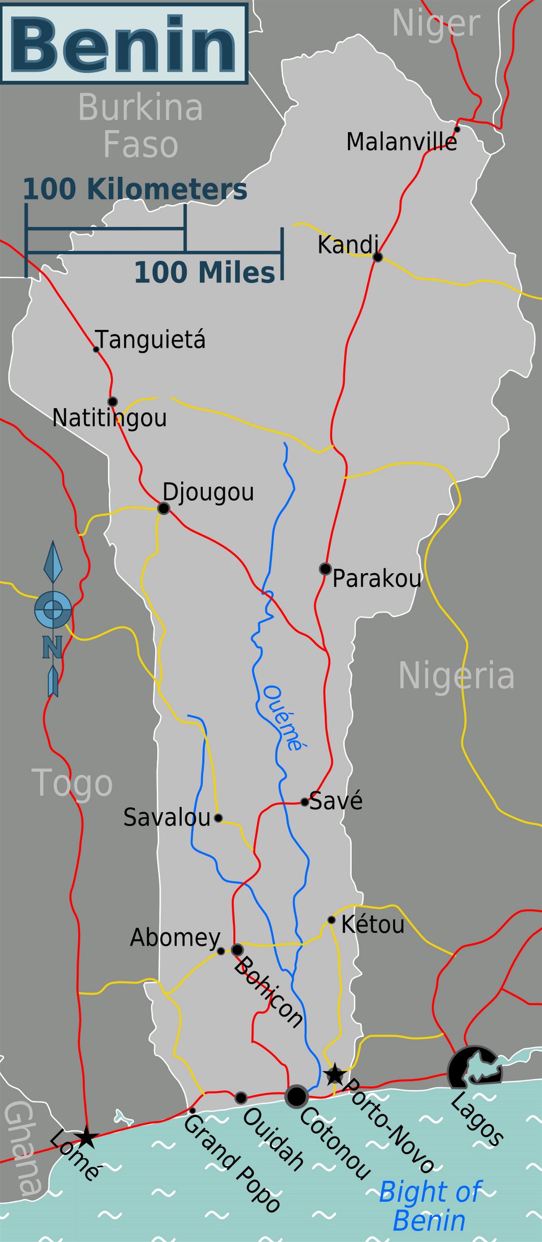 Large map of Benin