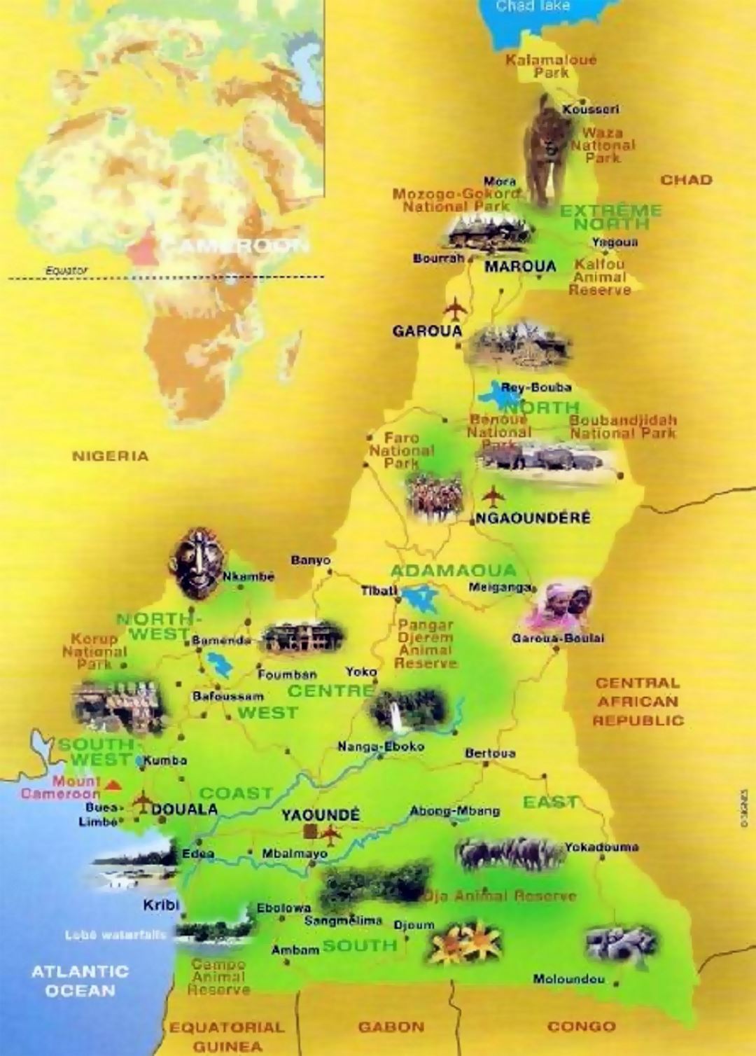 Detailed tourist map of Cameroon