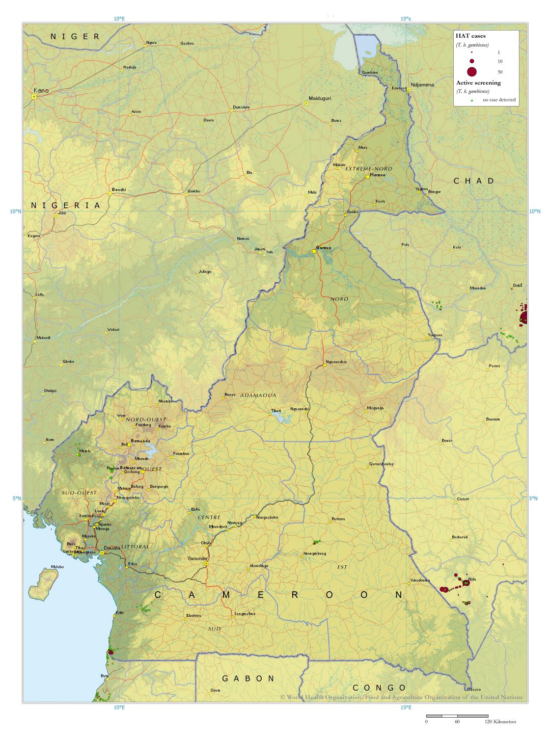 Large detailed map of Cameroon