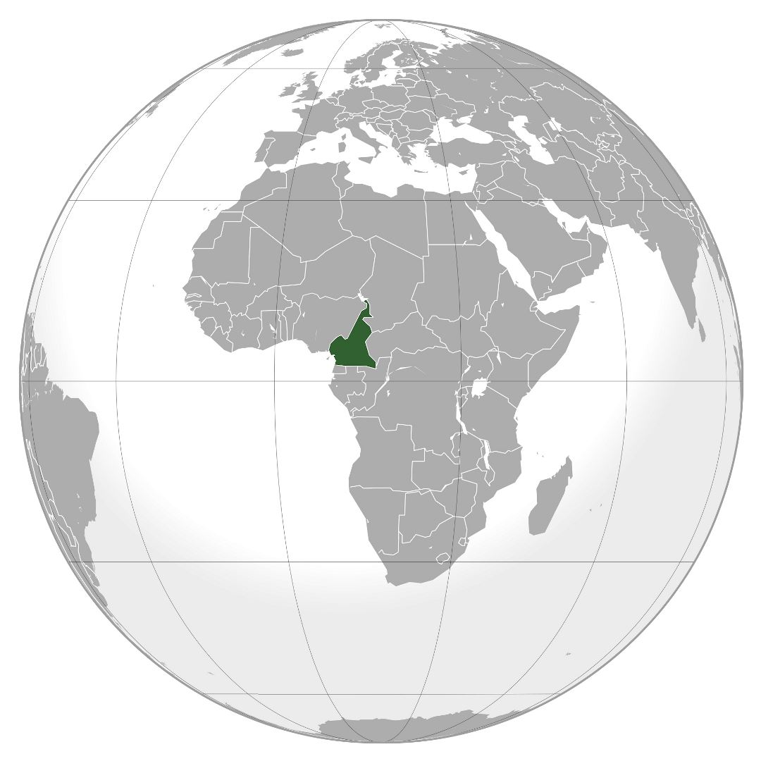 Large location map of Cameroon in Africa