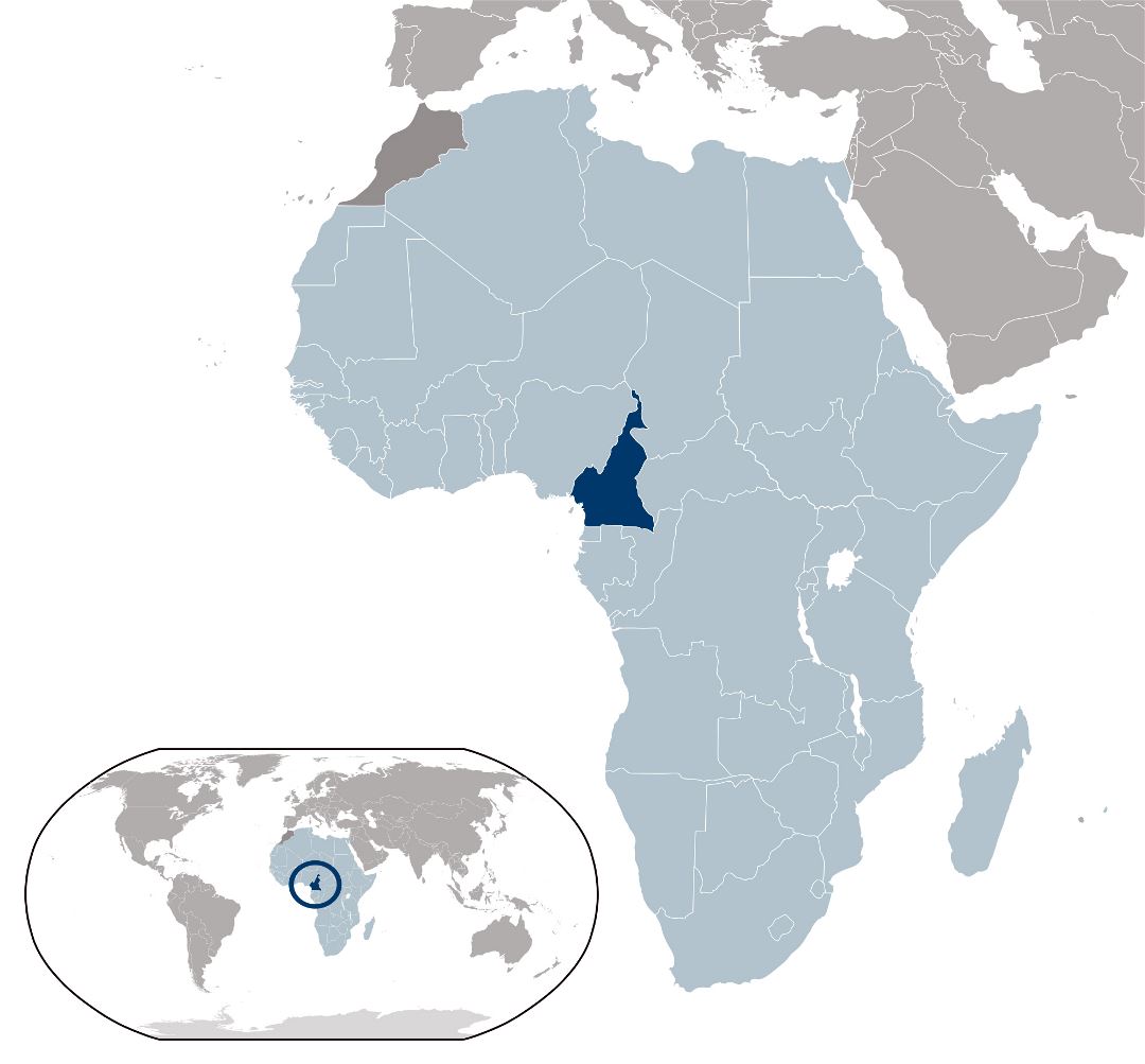 Large location map of Cameroon