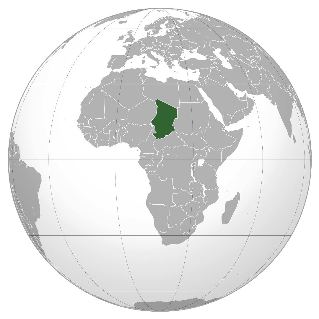 Large location map of Chad in the World