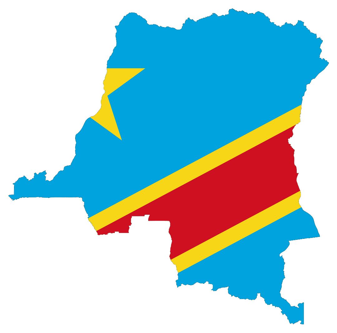 Large flag map of Congo Democratic Republic