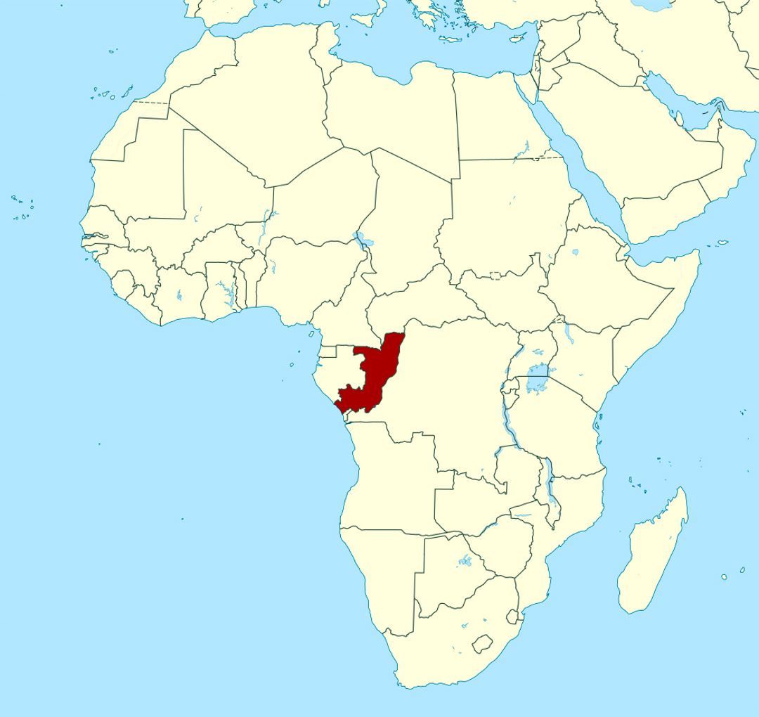 Detailed location map of Congo in Africa
