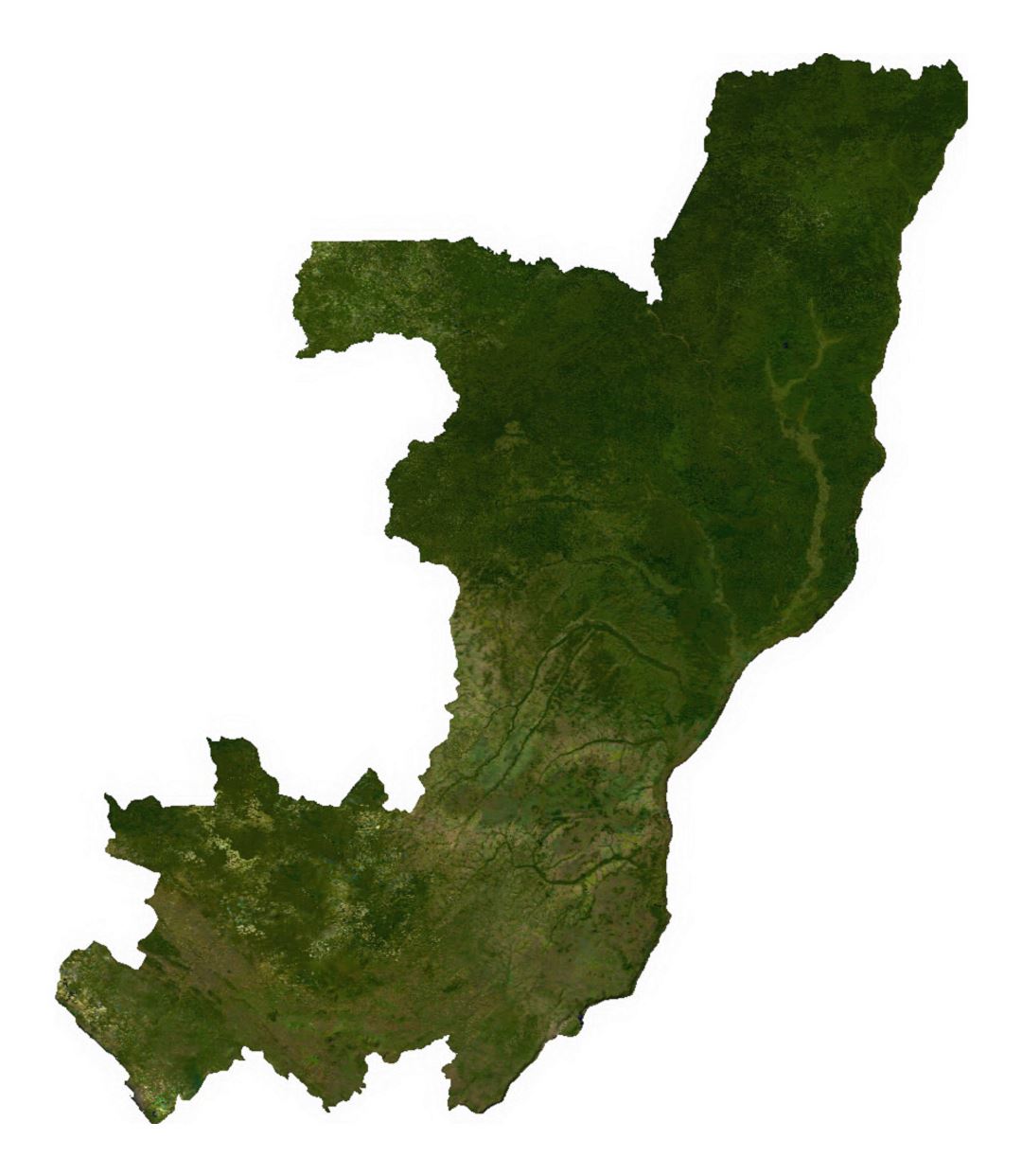 Detailed satellite map of Congo
