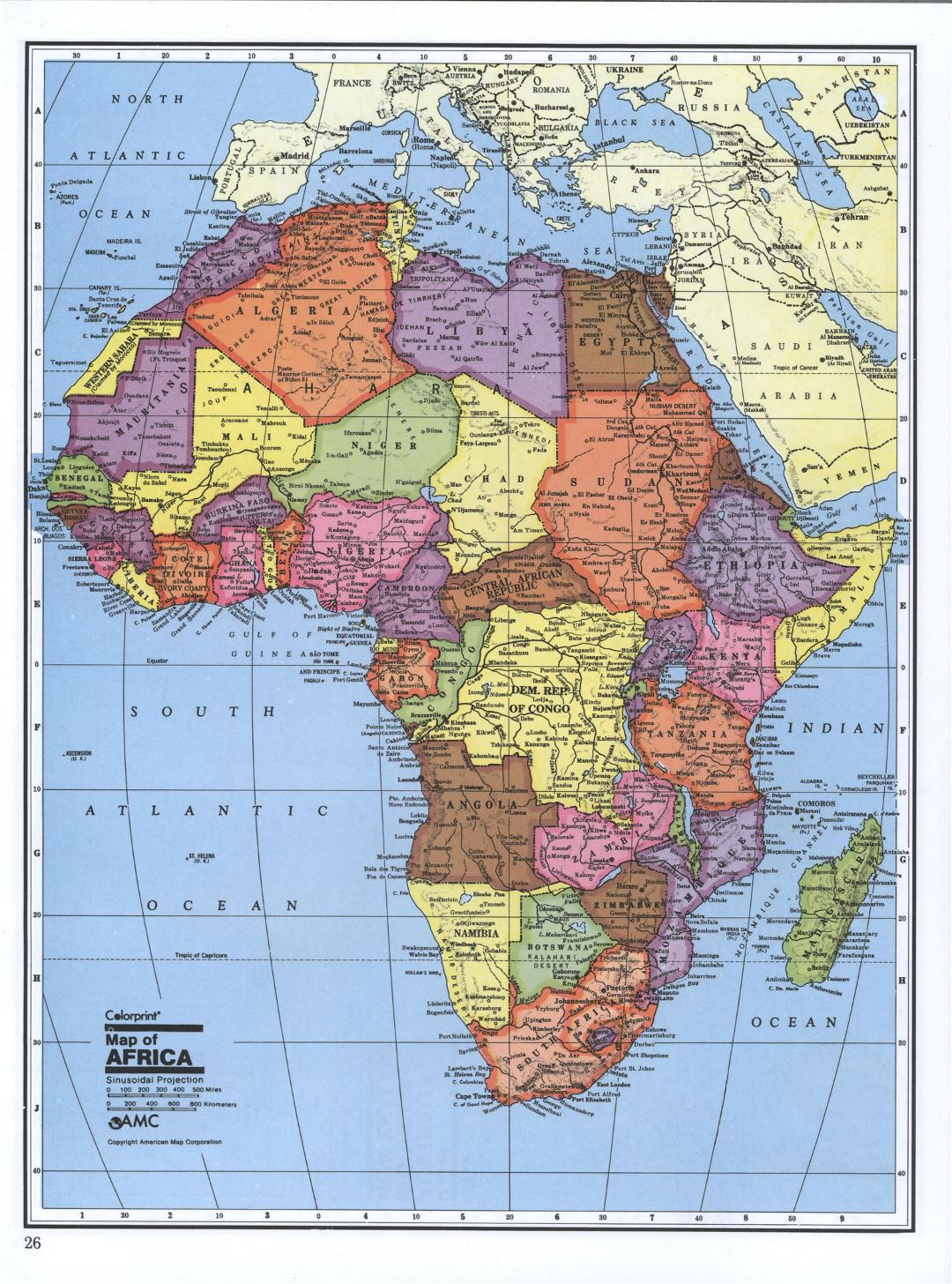 Detailed political map of Africa