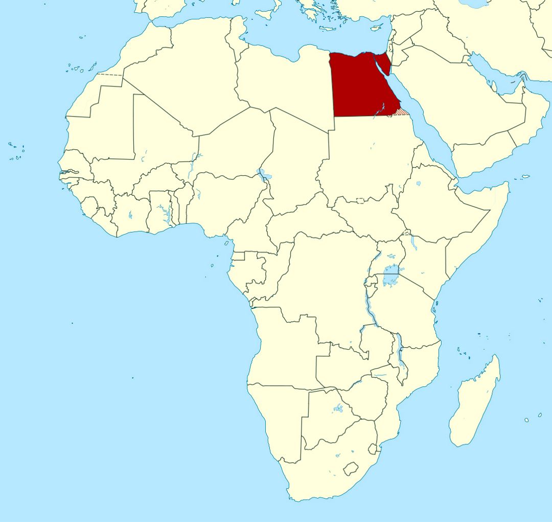 Detailed location map of Egypt in Africa
