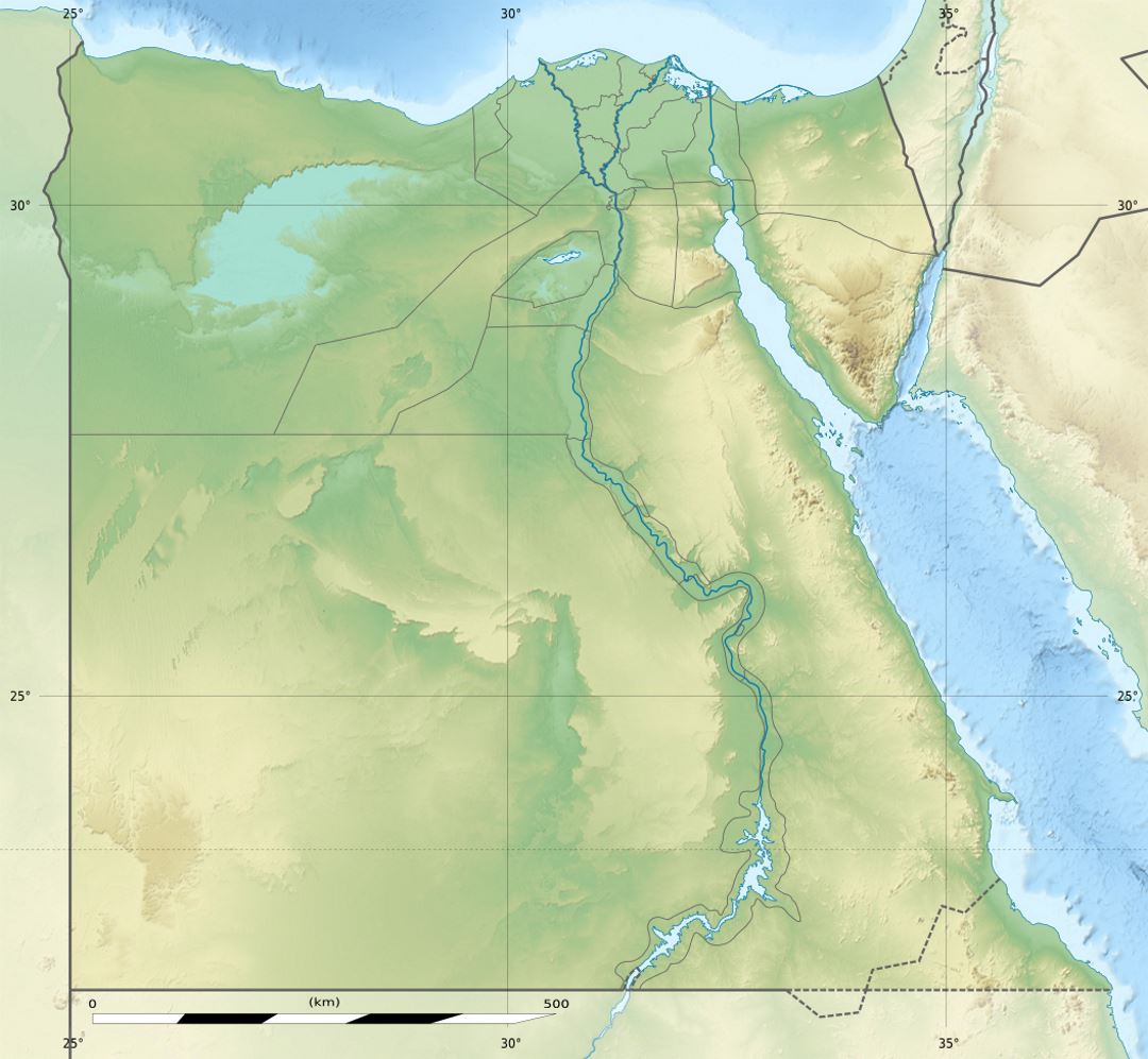 Detailed relief map of Egypt
