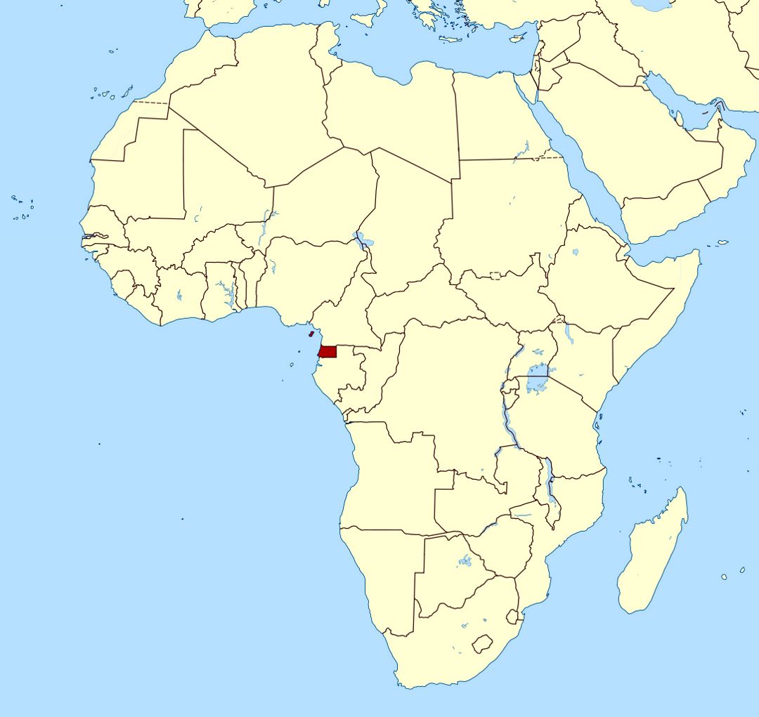Detailed location map of Equatorial Guinea in Africa