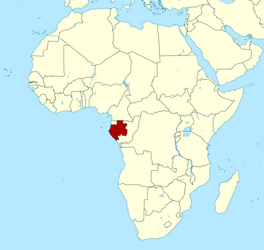 Detailed location map of Gabon in Africa