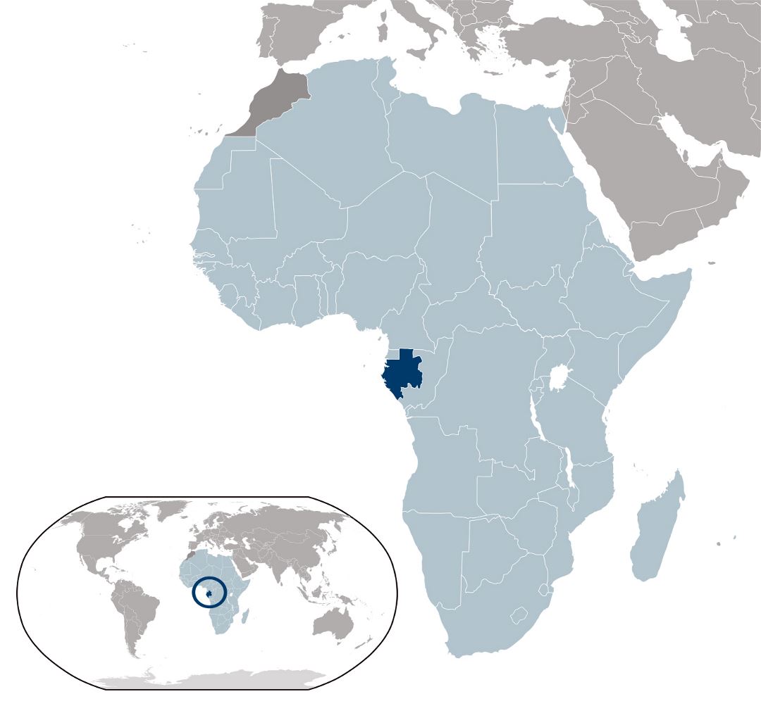 Large location map of Gabon