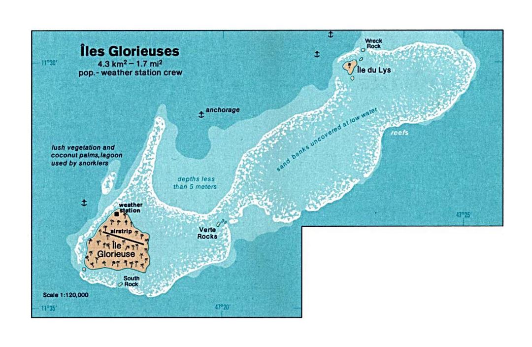 Detailed map of Glorioso Islands