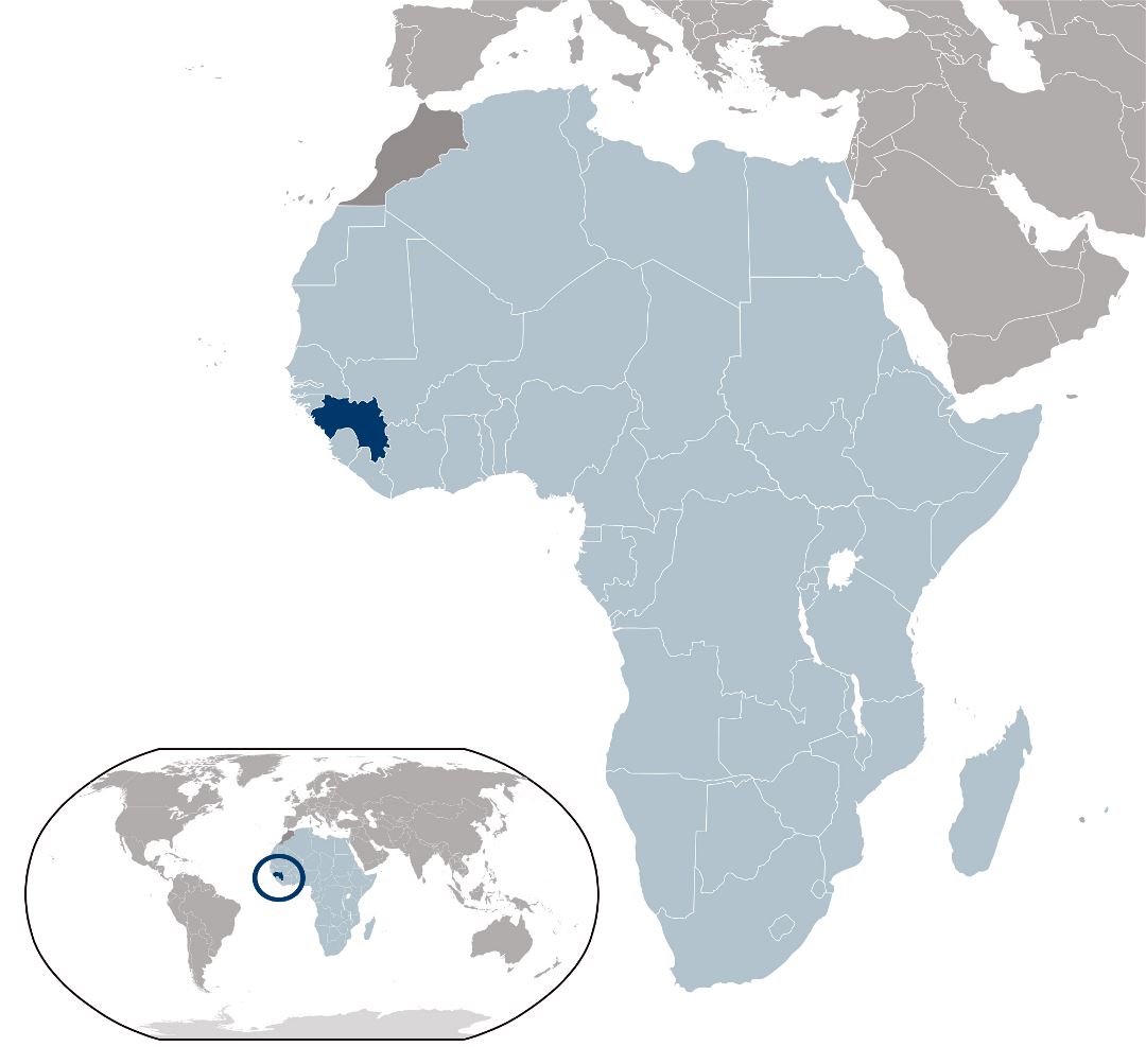 Large location map of Guinea