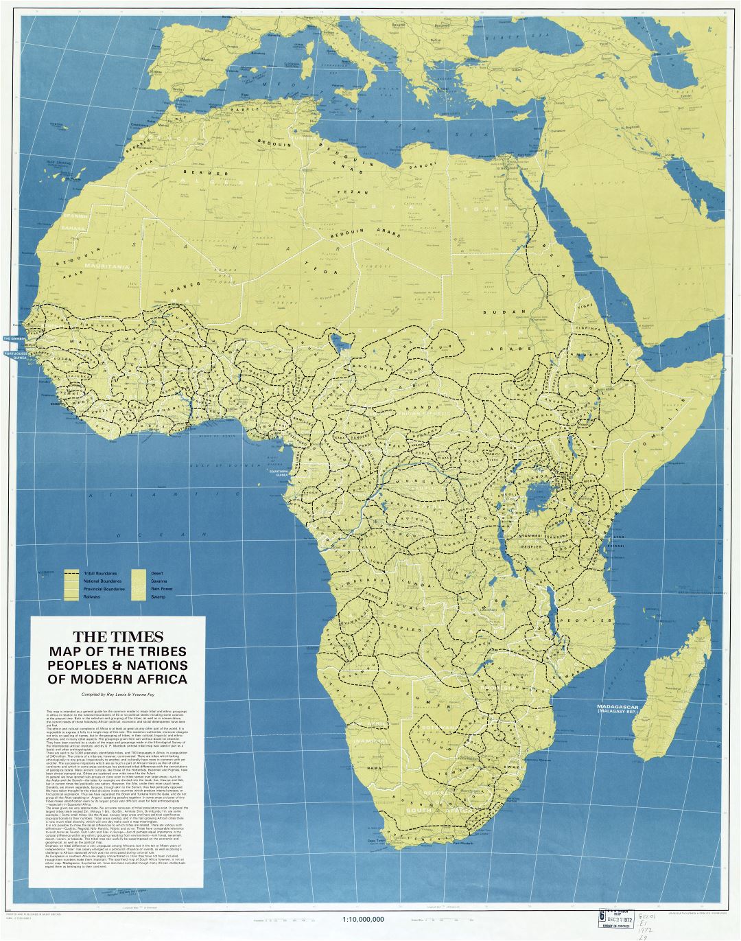 Large scale detailed map of the tribes, peoples, & nations of modern Africa - 1972