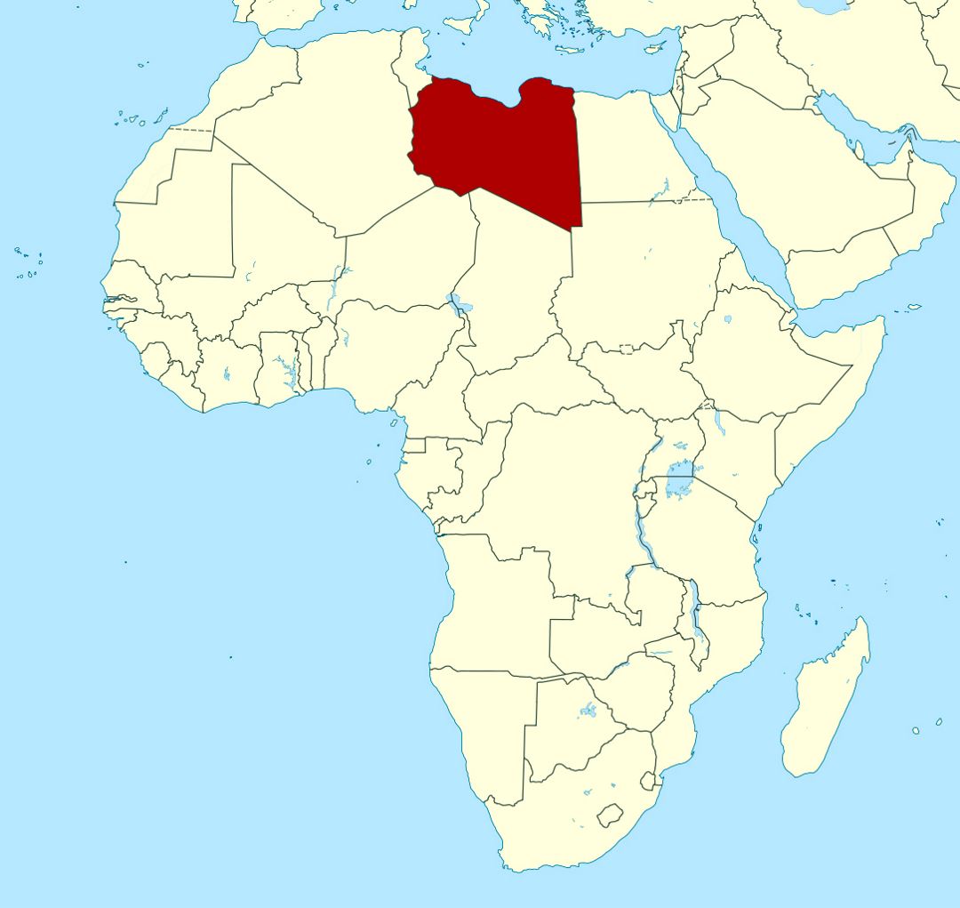 Detailed location map of Libya in Africa