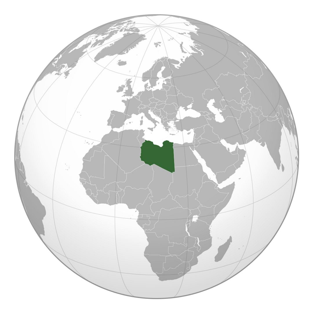 Large location map of Libya in Africa
