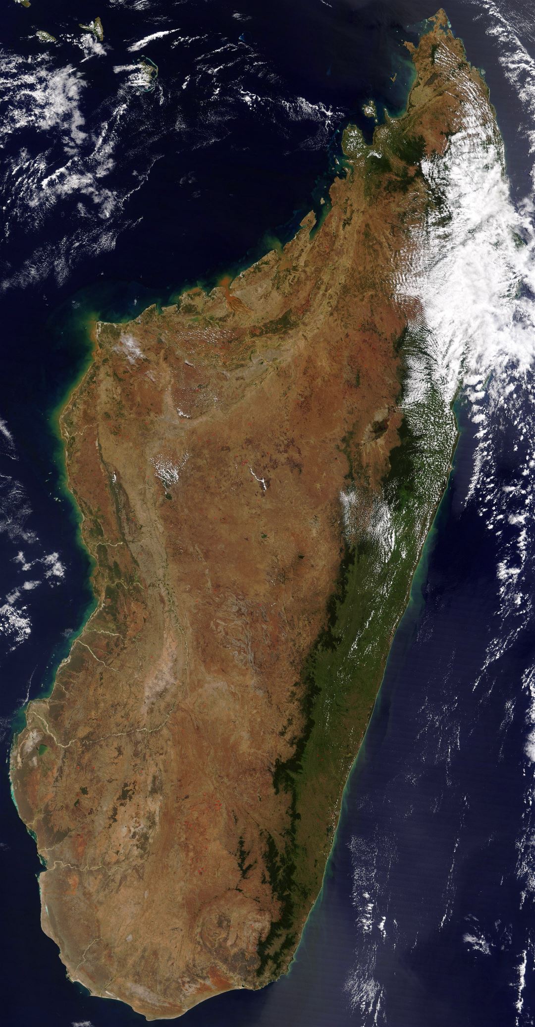 Large detailed satellite map of Madagascar