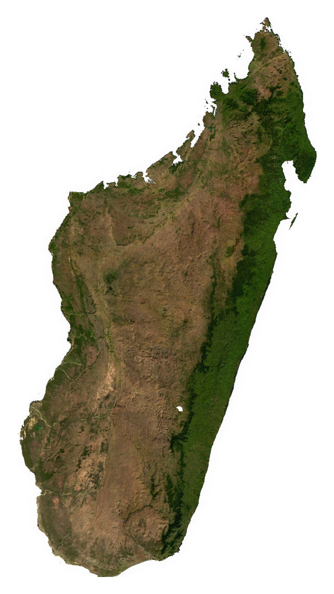 Large satellite map of Madagascar