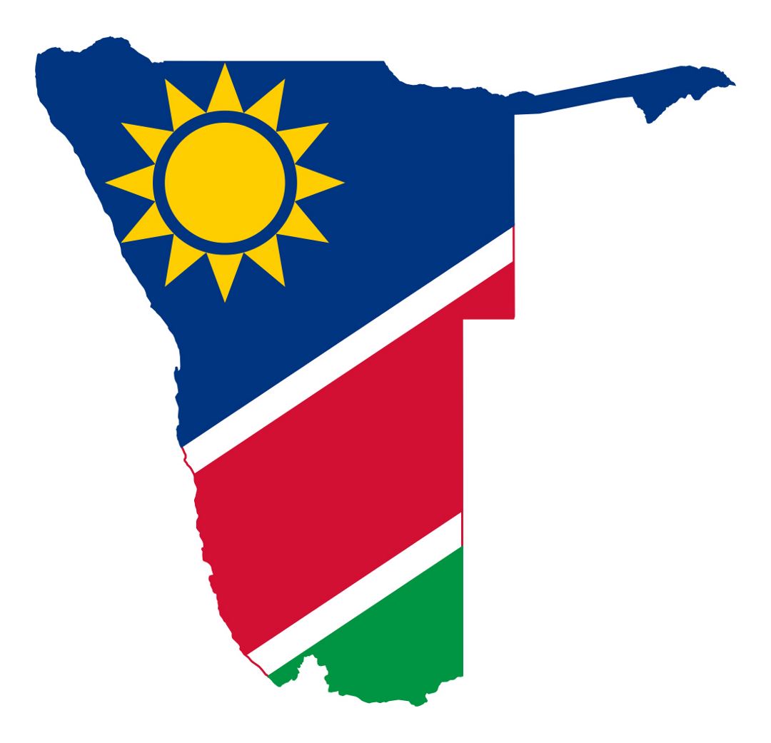 Detailed flag map of Namibia