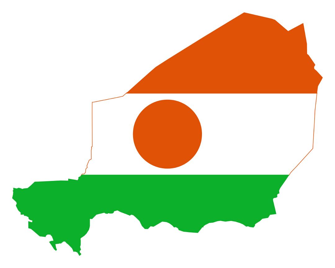 Large flag map of Niger