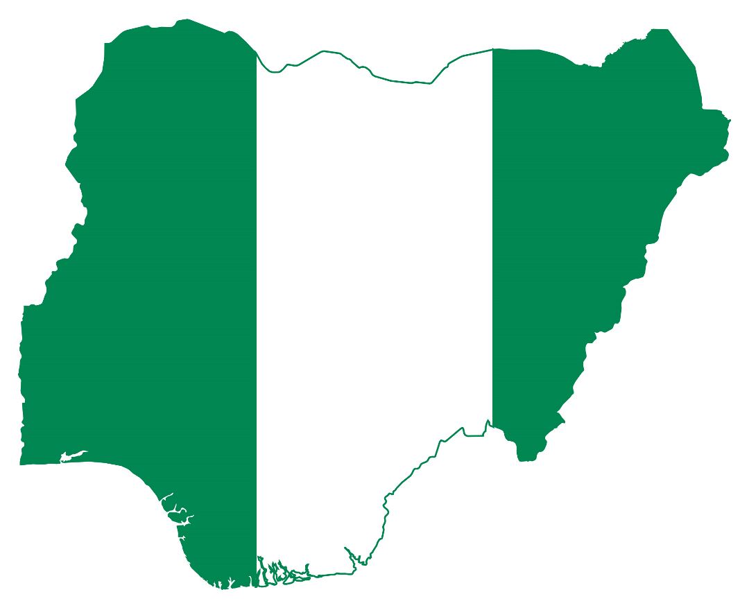 Large flag map of Nigeria