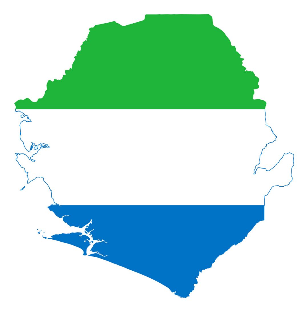 Large flag map of Sierra Leone