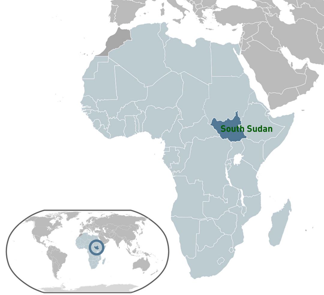 Detailed location map of South Sudan
