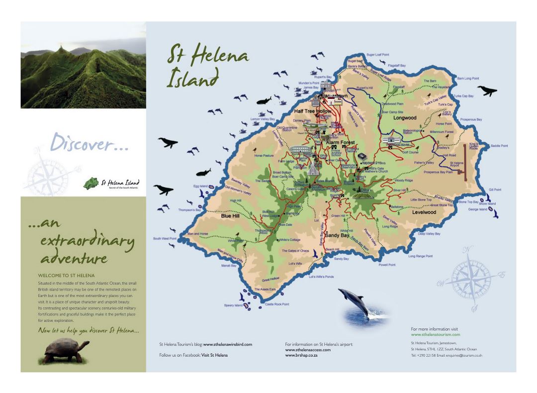 Detailed travel map of St. Helena