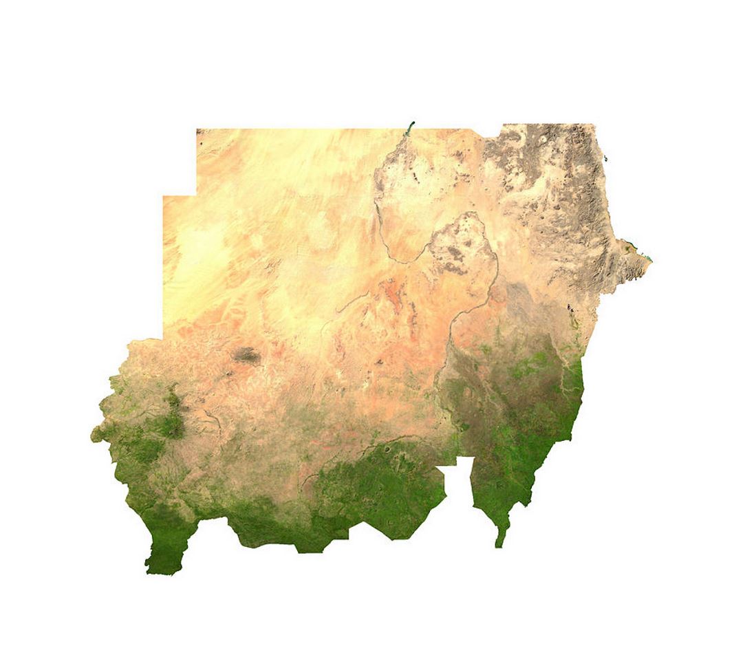 Satellite map of Sudan