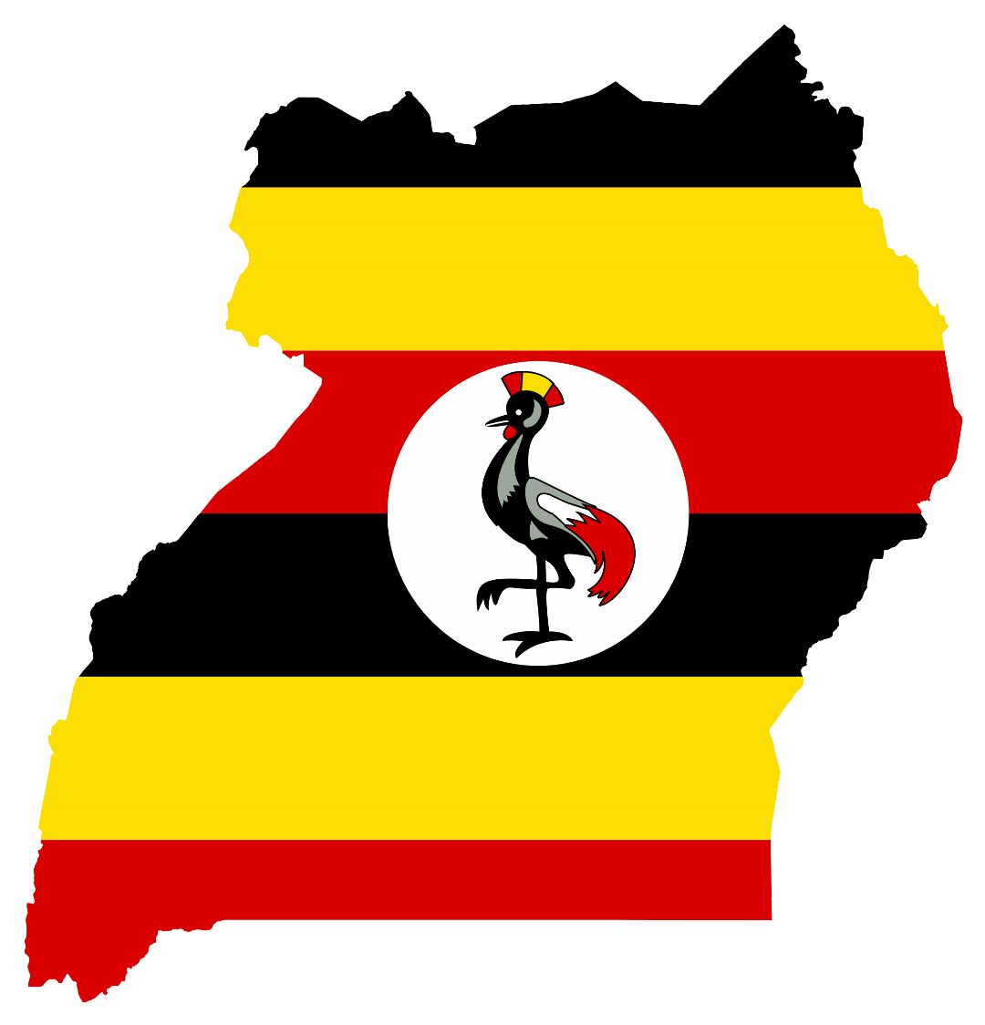 Large flag map of Uganda