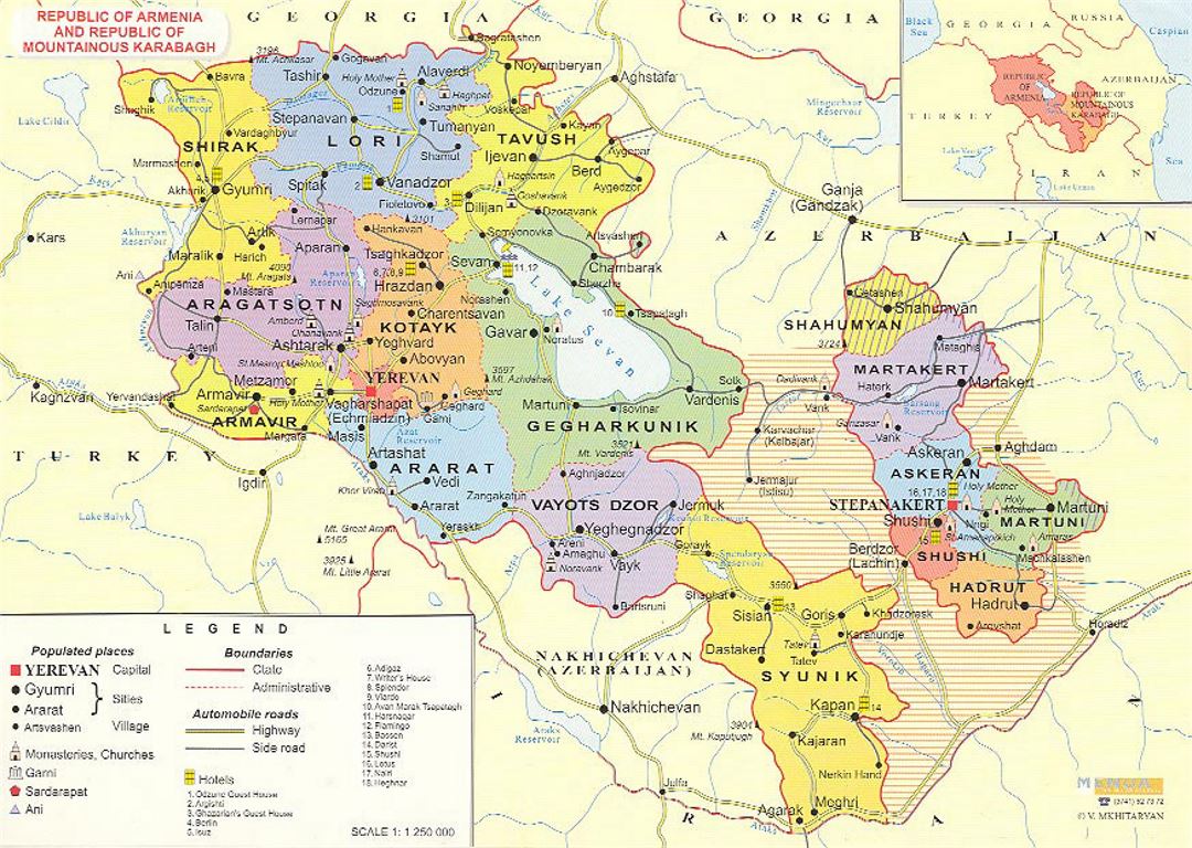 Administrative map of Armenia