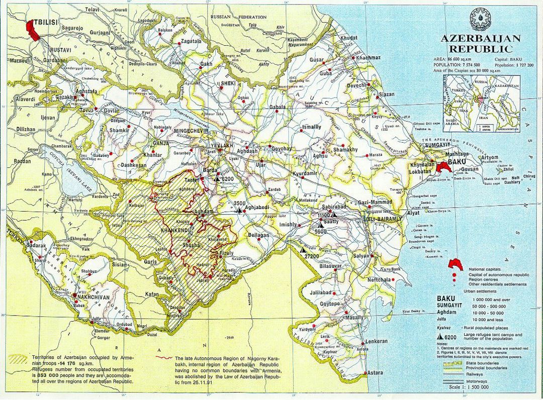 General map of Azerbaijan