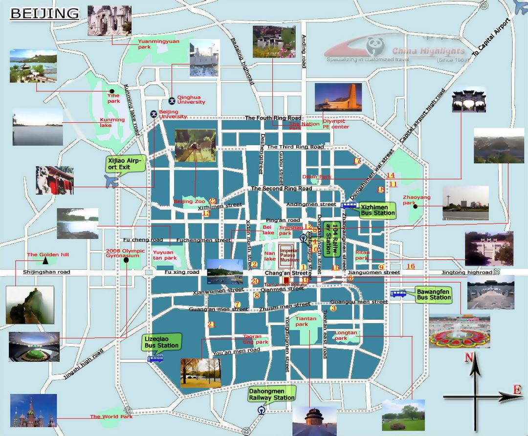 Detailed tourist map of Beijing city