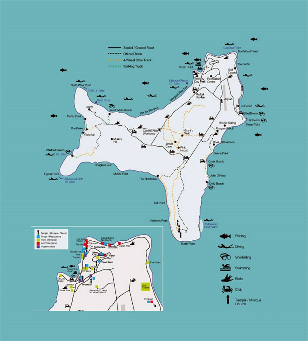 Tourist map of Christmas Island