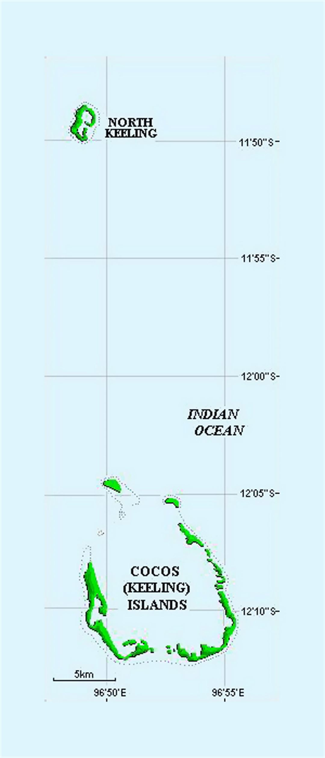 Small map of Cocos Islands