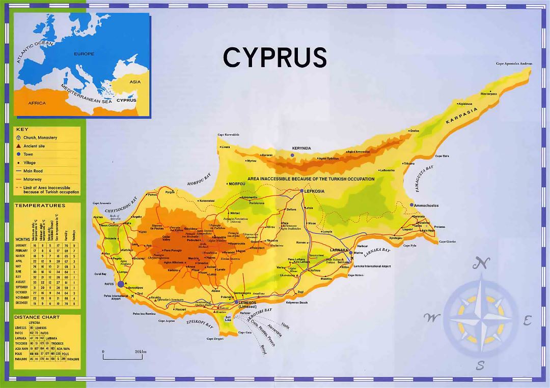Large map of Cyprus