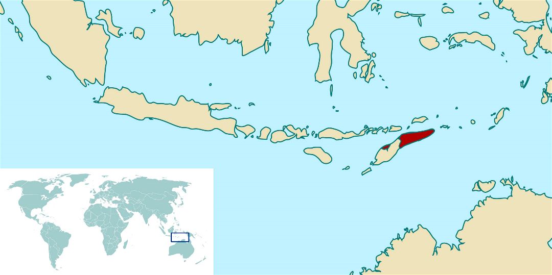 Large location map of East Timor