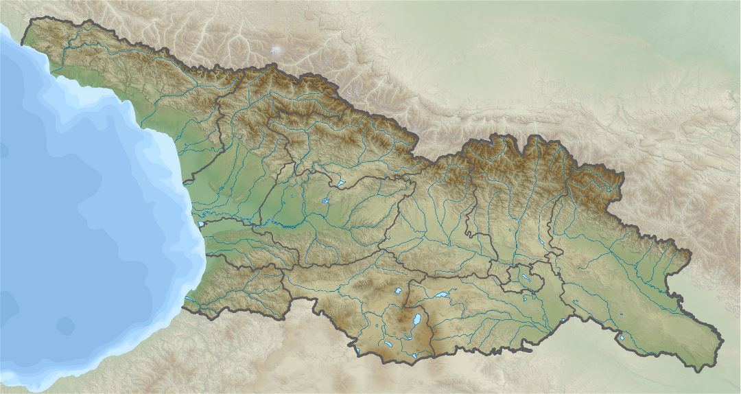Large relief map of Georgia