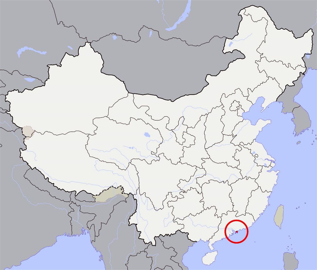 Large location map of Hong Kong