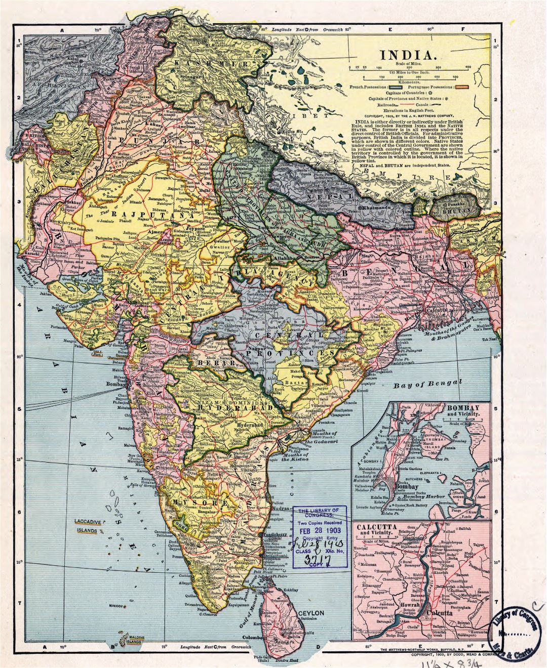 Large detailed old political and administrative map of India
