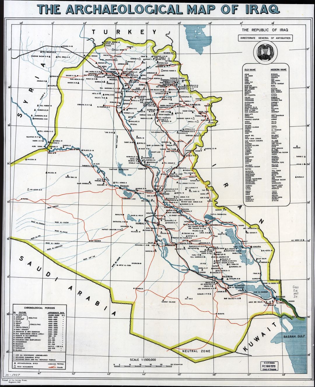 Large scale archaeological map of Iraq - 1967