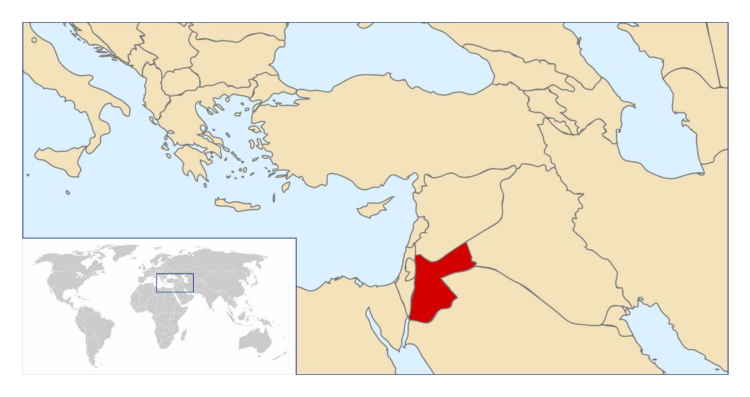 Large location map of Jordan