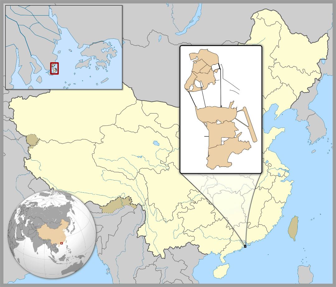 Large location map of Macau