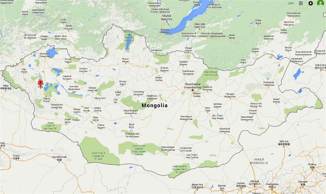 Large map of Mongolia