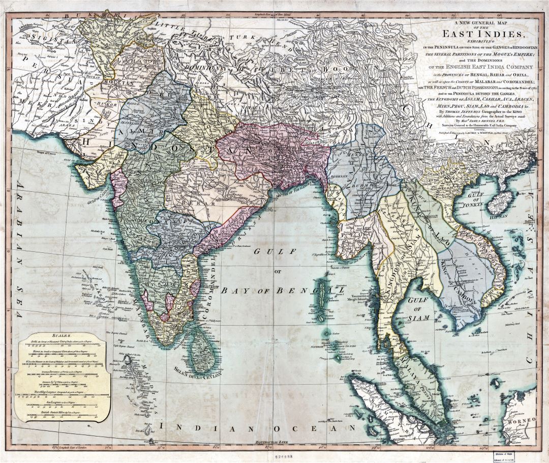 Large detailed antique general map of the East Indies - 1794
