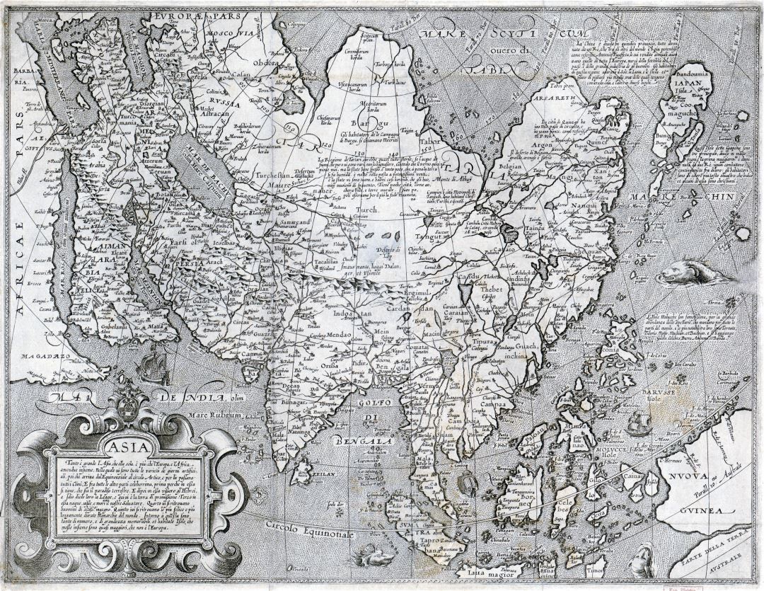Large scale old map of Asia - 16xx