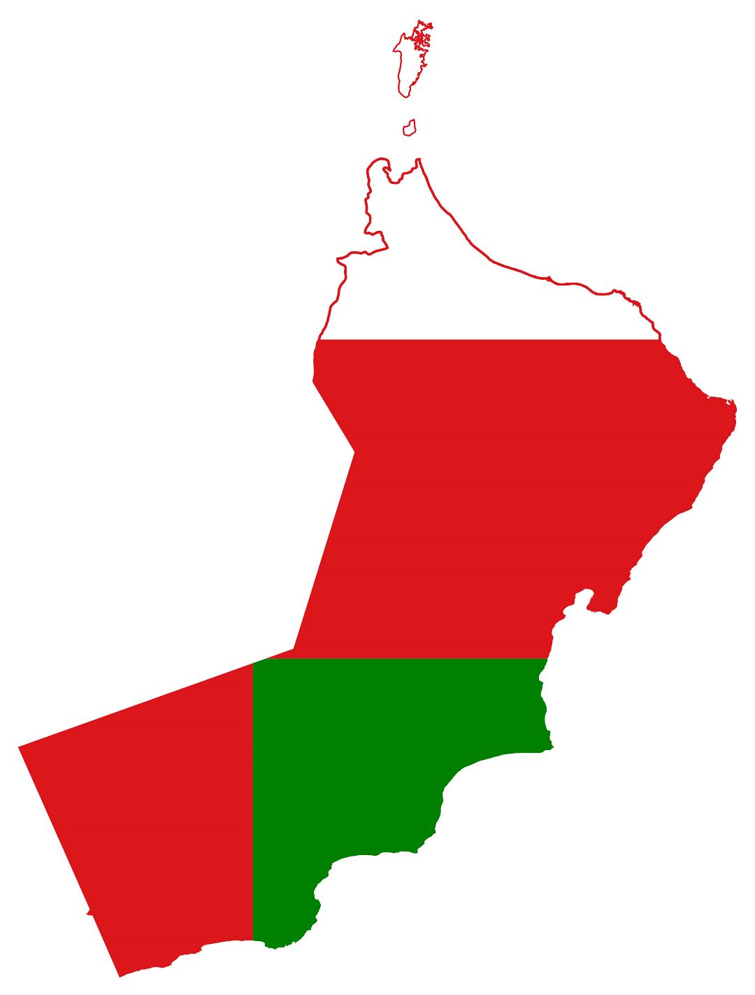 Large flag map of Oman