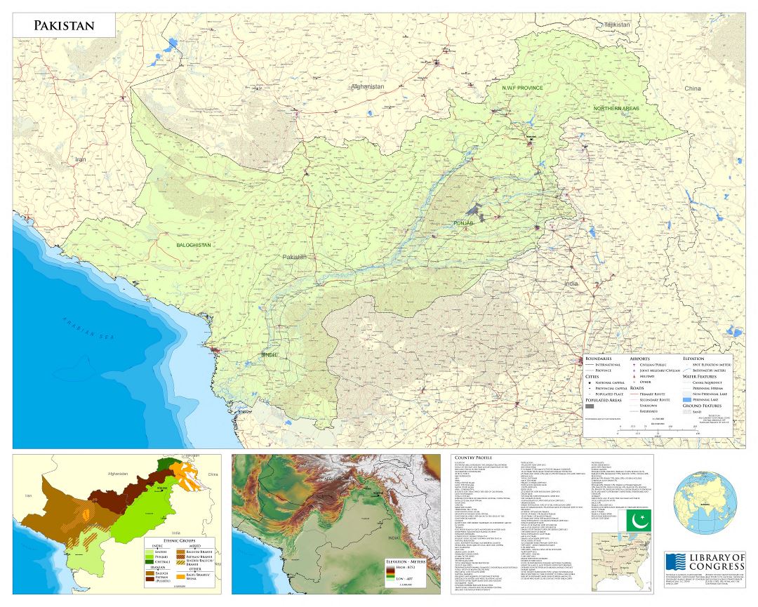 Large scale detailed map of Pakistan - 2009